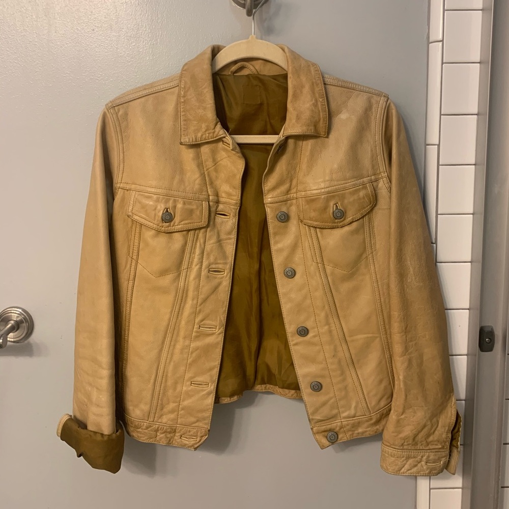 Vintage Tan Gap Leather-like Jacket